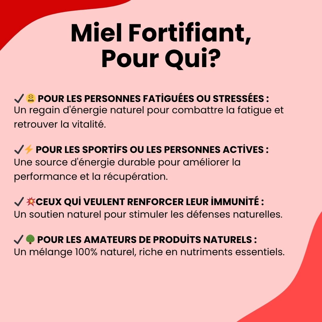 Miel Fortifiant : Gelée Royale et Pollen – 250g trésors du golfe