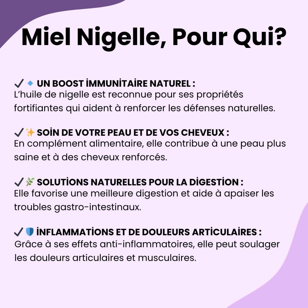 Miel de Nigelle – Égypte – 250g trésors du golfe