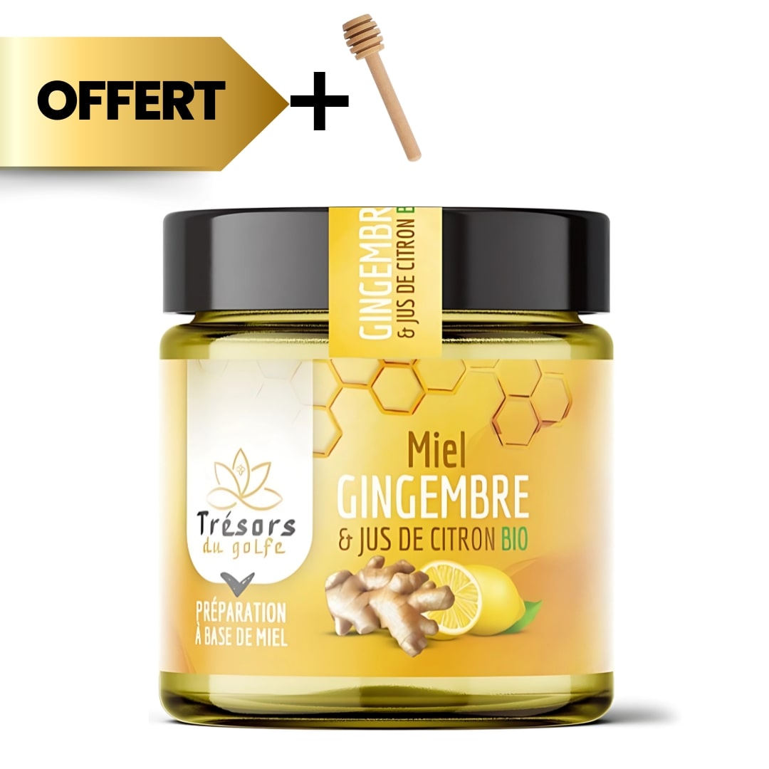 Miel Gingembre et Jus de Citron Bio 250G  trésors du golfe